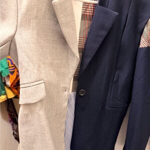 Men's Navy and Light Gray Two-Tone Blazer